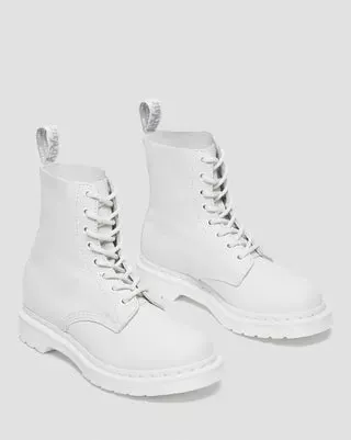 1460 White Pascal Mono Lace Up Boots