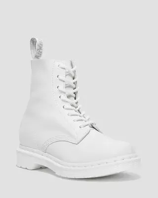 1460 White Pascal Mono Lace Up Boots