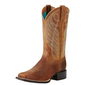 Ariat Womens Round Up Wide Square Toe Powder Brown