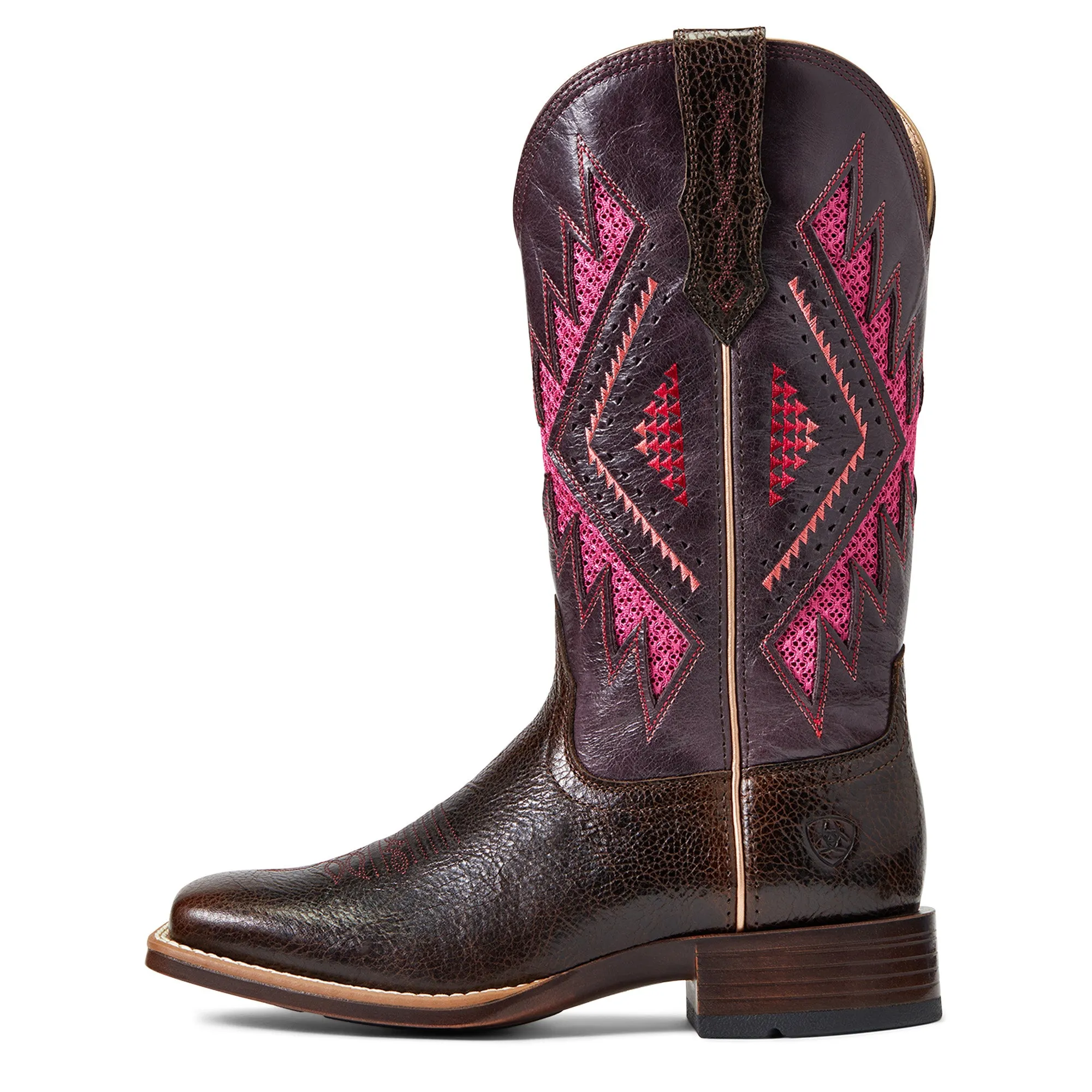 Ariat Womens Sienna VENTTEK 360 Western Boot Chocolate Chip/Wine