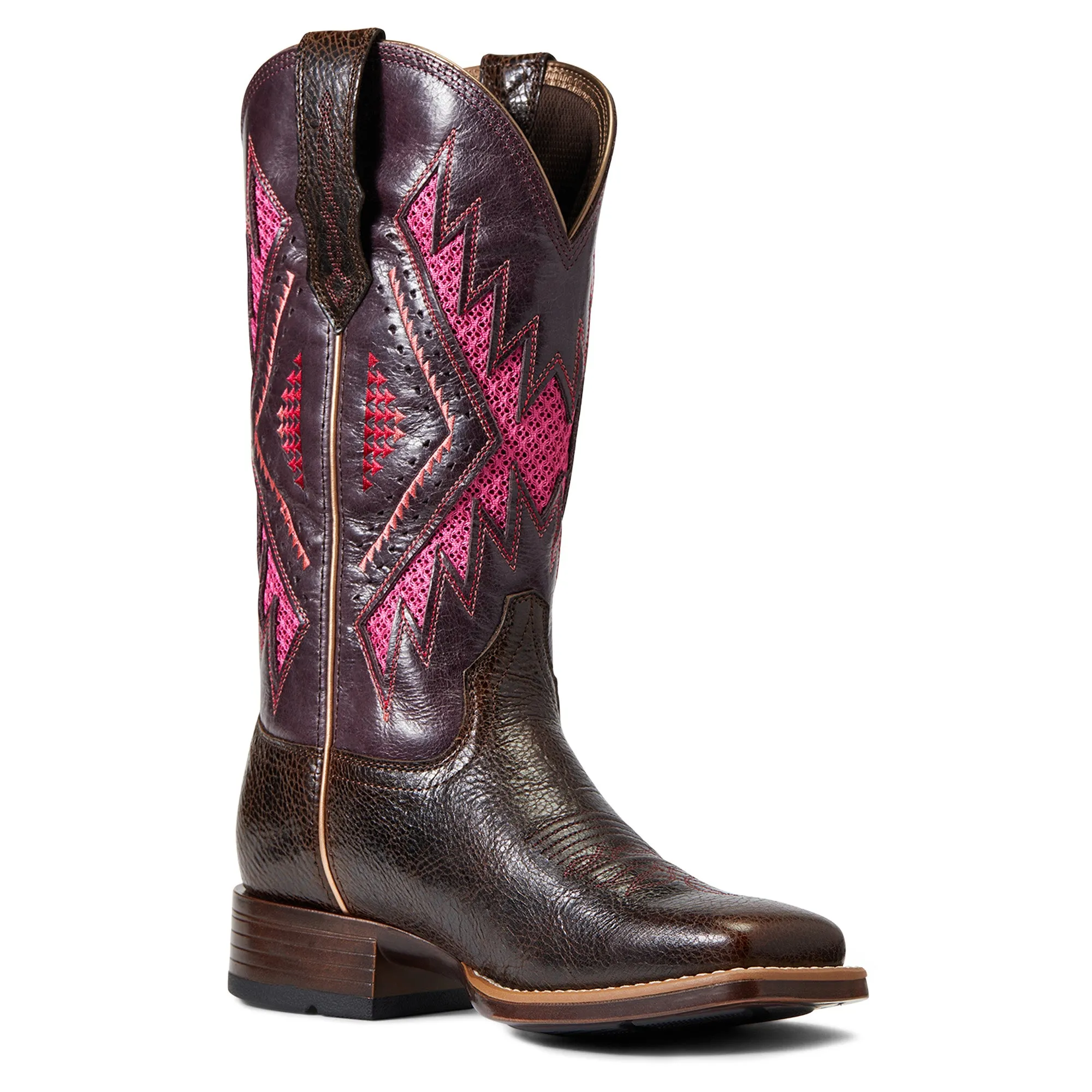 Ariat Womens Sienna VENTTEK 360 Western Boot Chocolate Chip/Wine