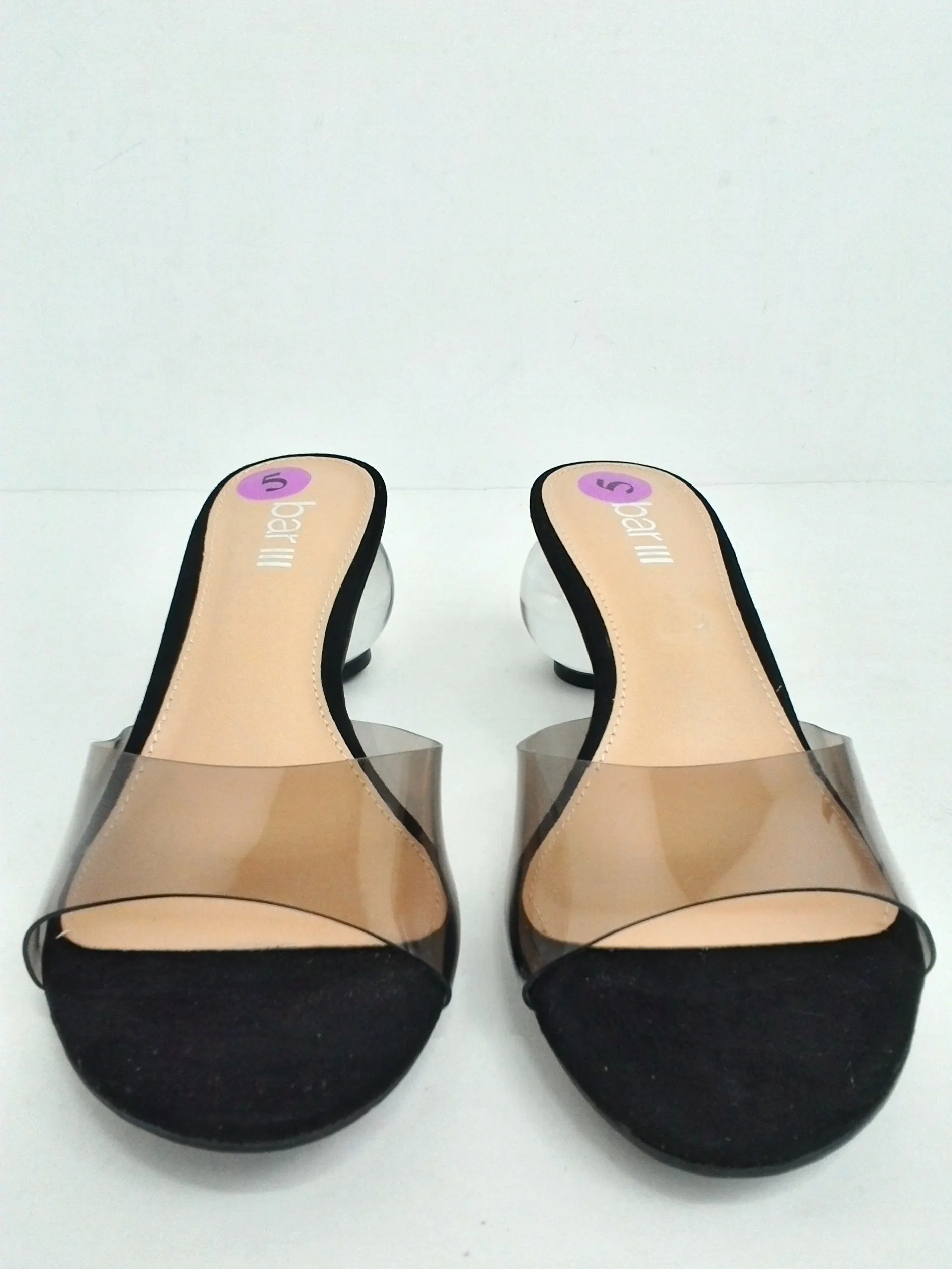 Bar III Women's Cally Black/Clear Mules Size 5 M