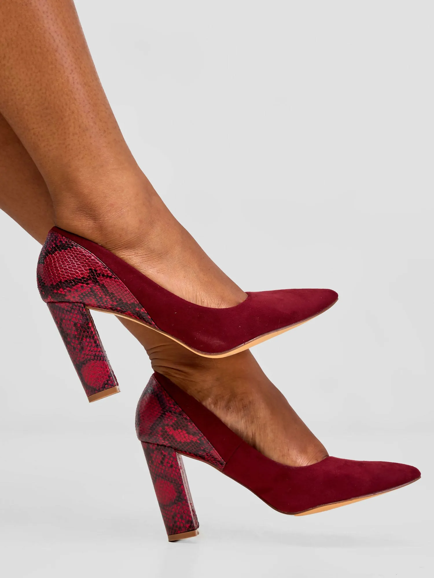 Be Unique Sachi Temptation Chunky Heel - Maroon