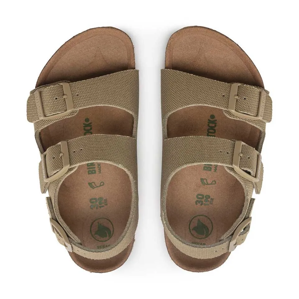 Birkenstock Boy's Milano Vegan Khaki Canvas