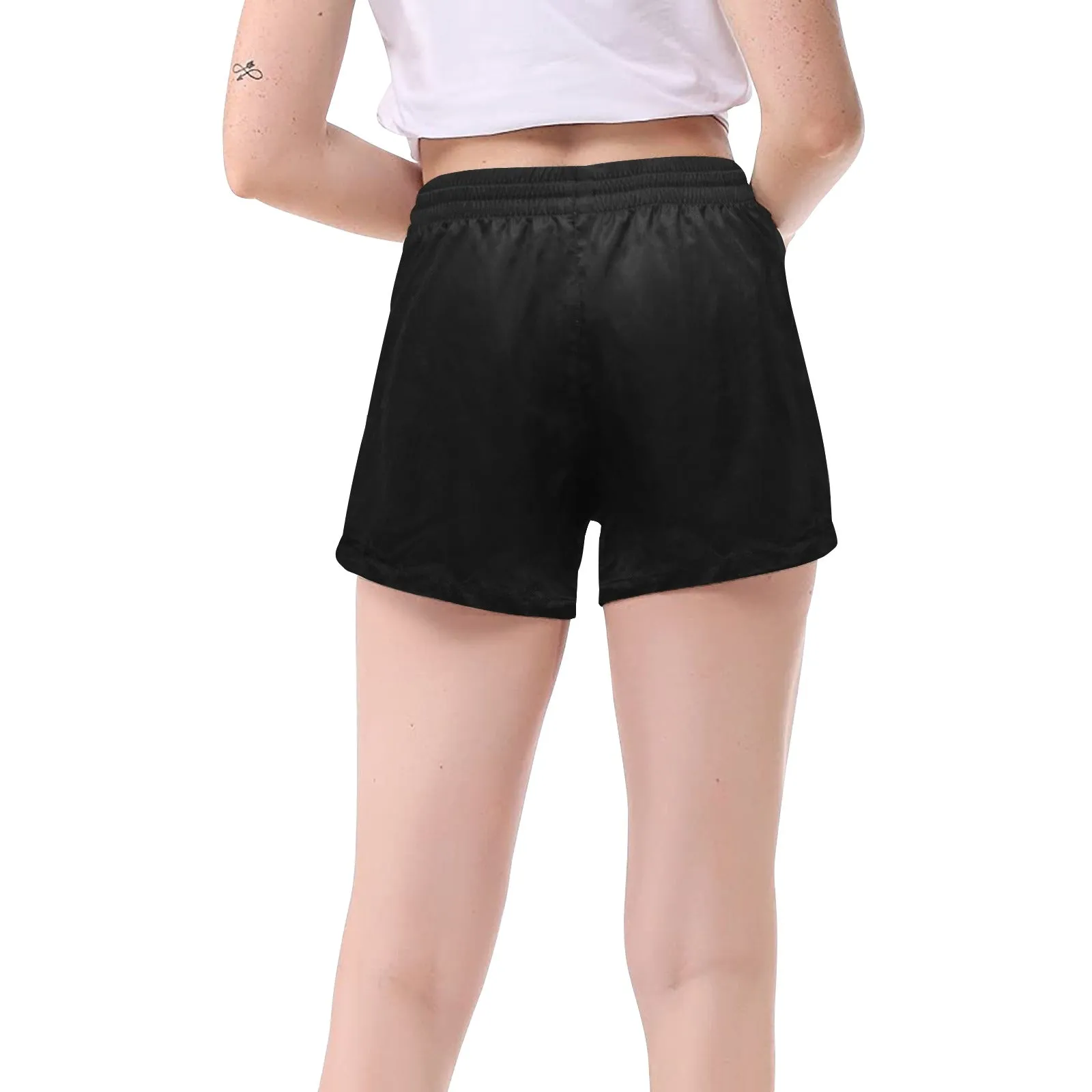 black 2 9k Women's Mid-Length Board Shorts (Model L55)