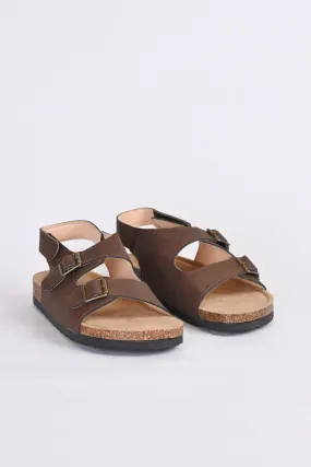 BOYS BUCKLED LEATHER SANDALS