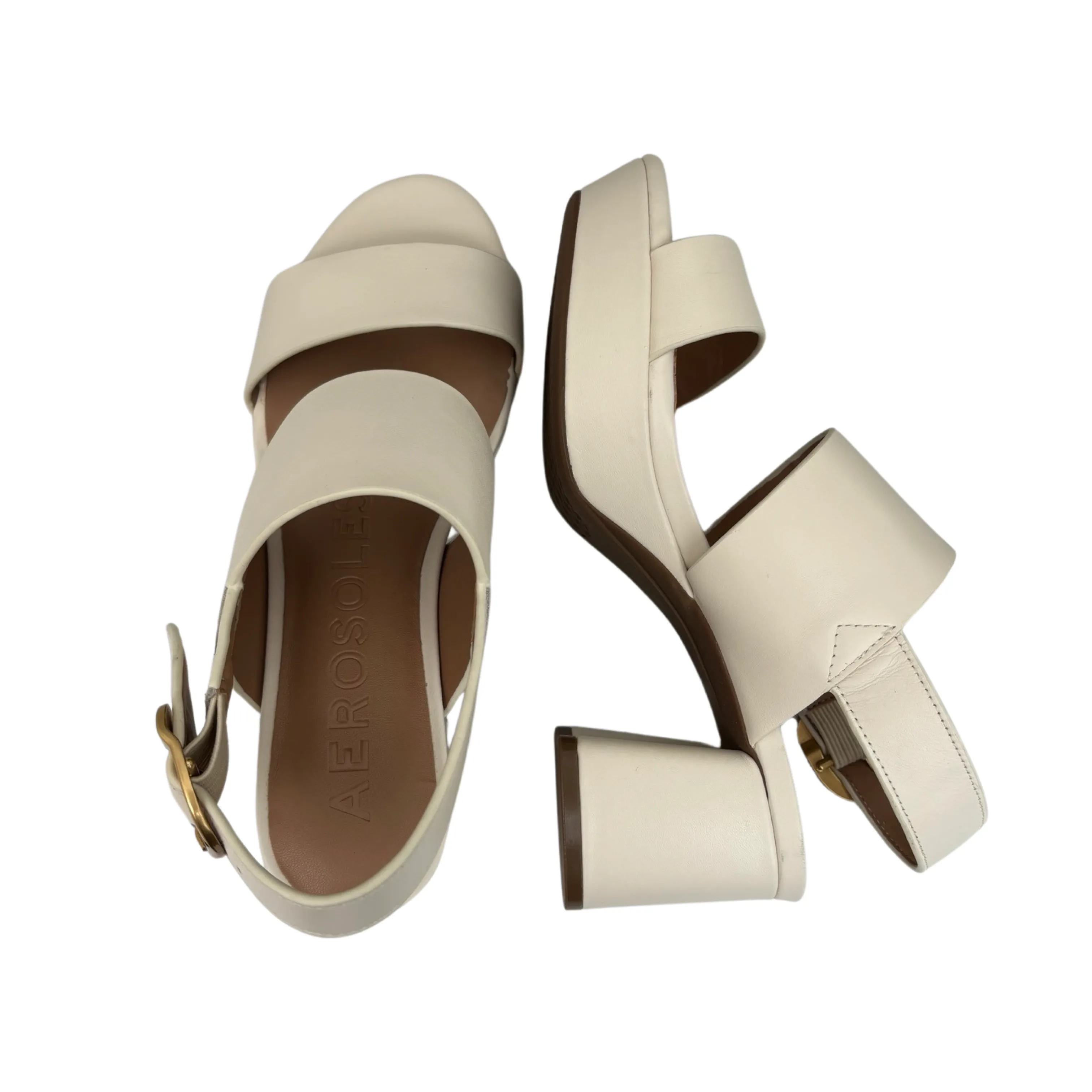 Camera Eggshell Leather Sandal