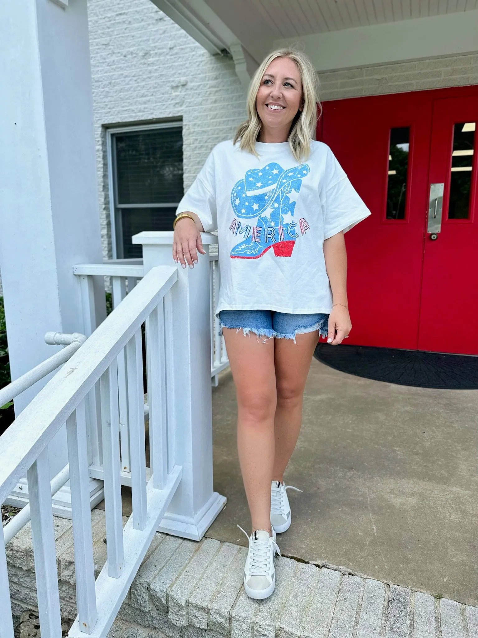 Cowgirl American Pride Boot with Stars Top