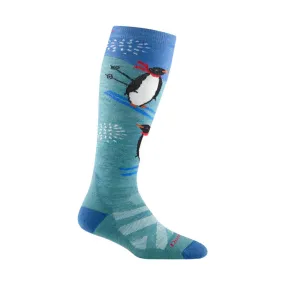 Darn Tough Vermont Women's Penguin Peak Over The Calf Midweight Ski and Snowboard Sock - Aqua