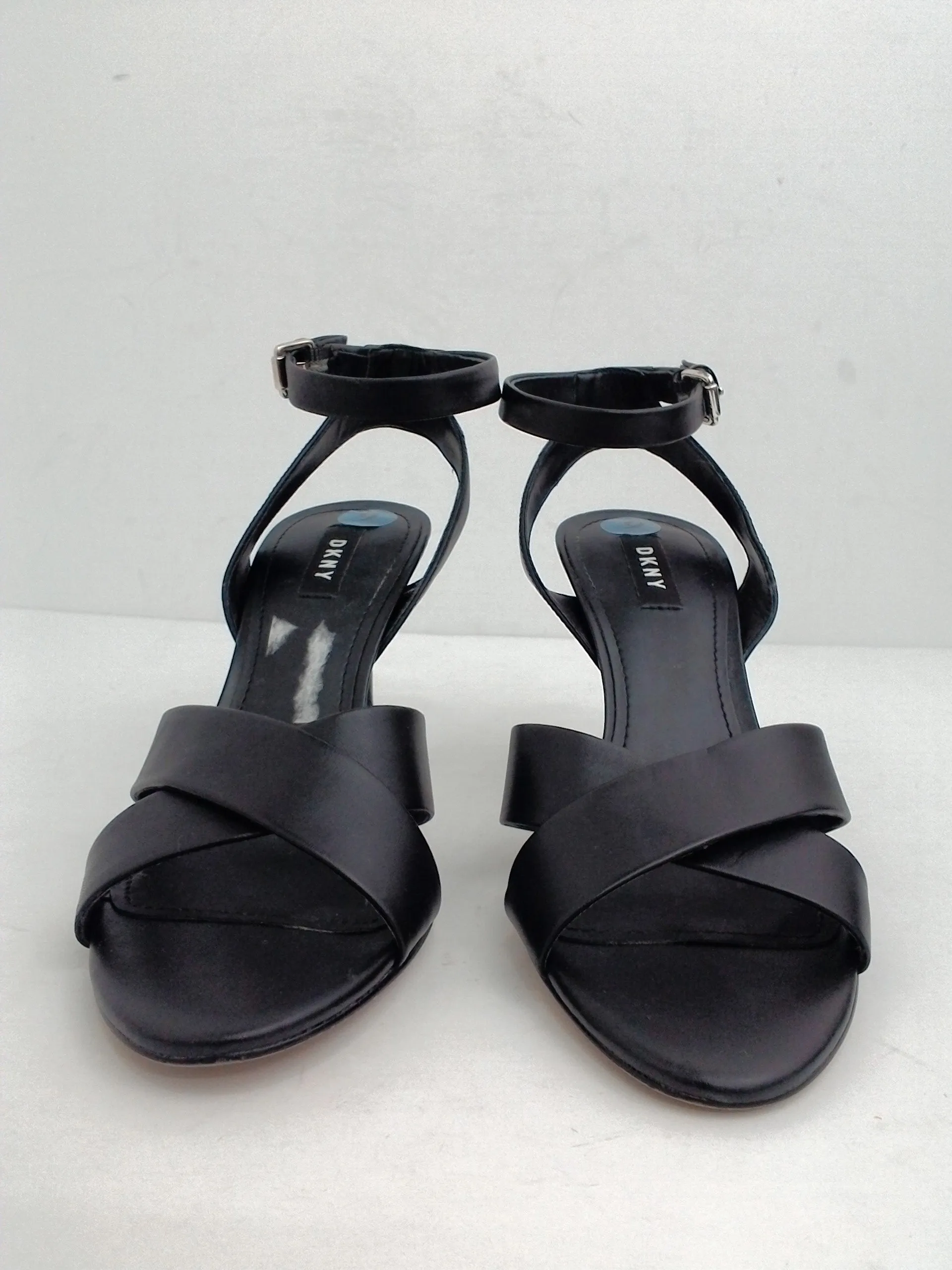 DKNY Women's Dress Heeled Leather Black Sandal Size 9 M