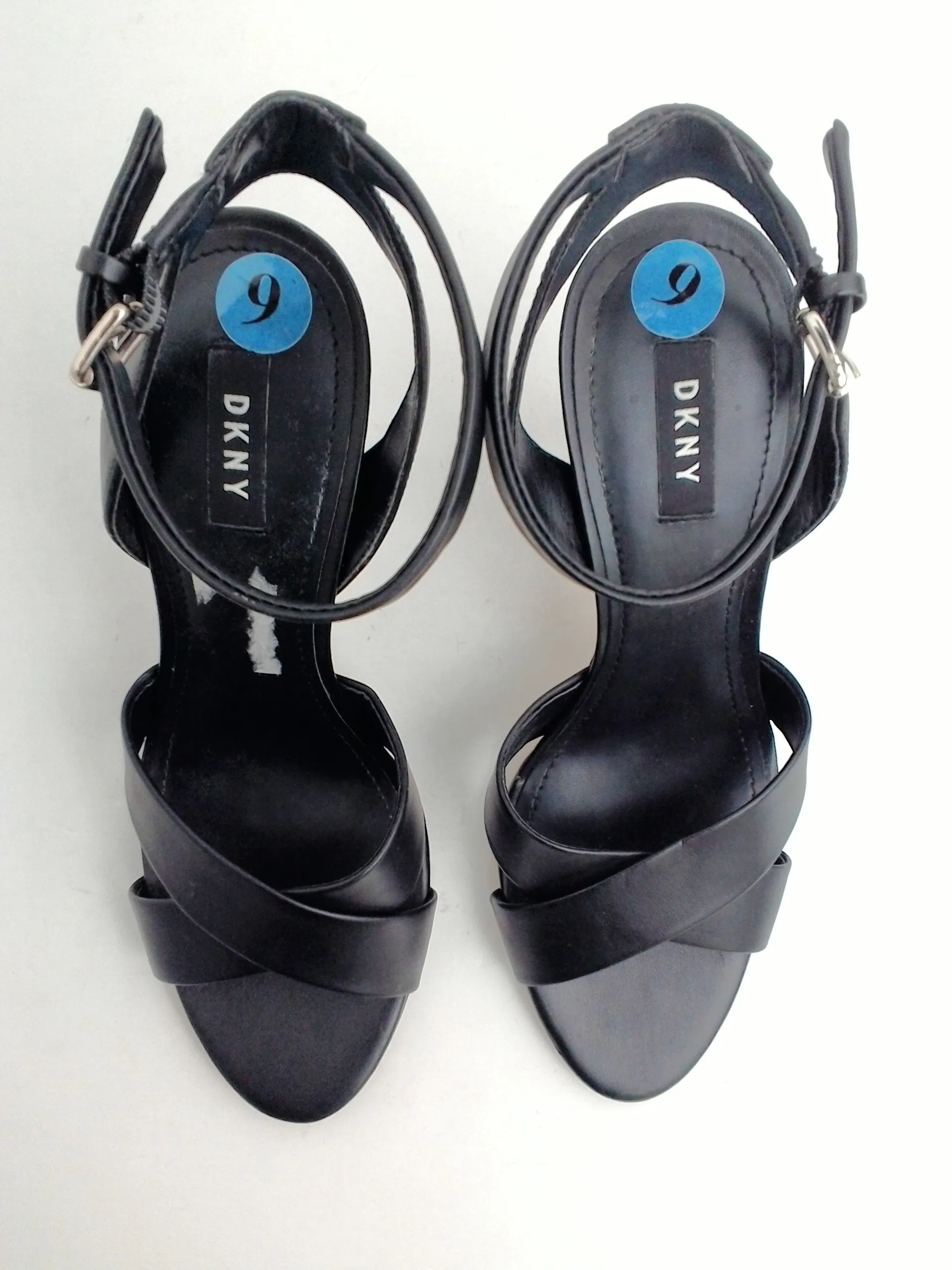 DKNY Women's Dress Heeled Leather Black Sandal Size 9 M