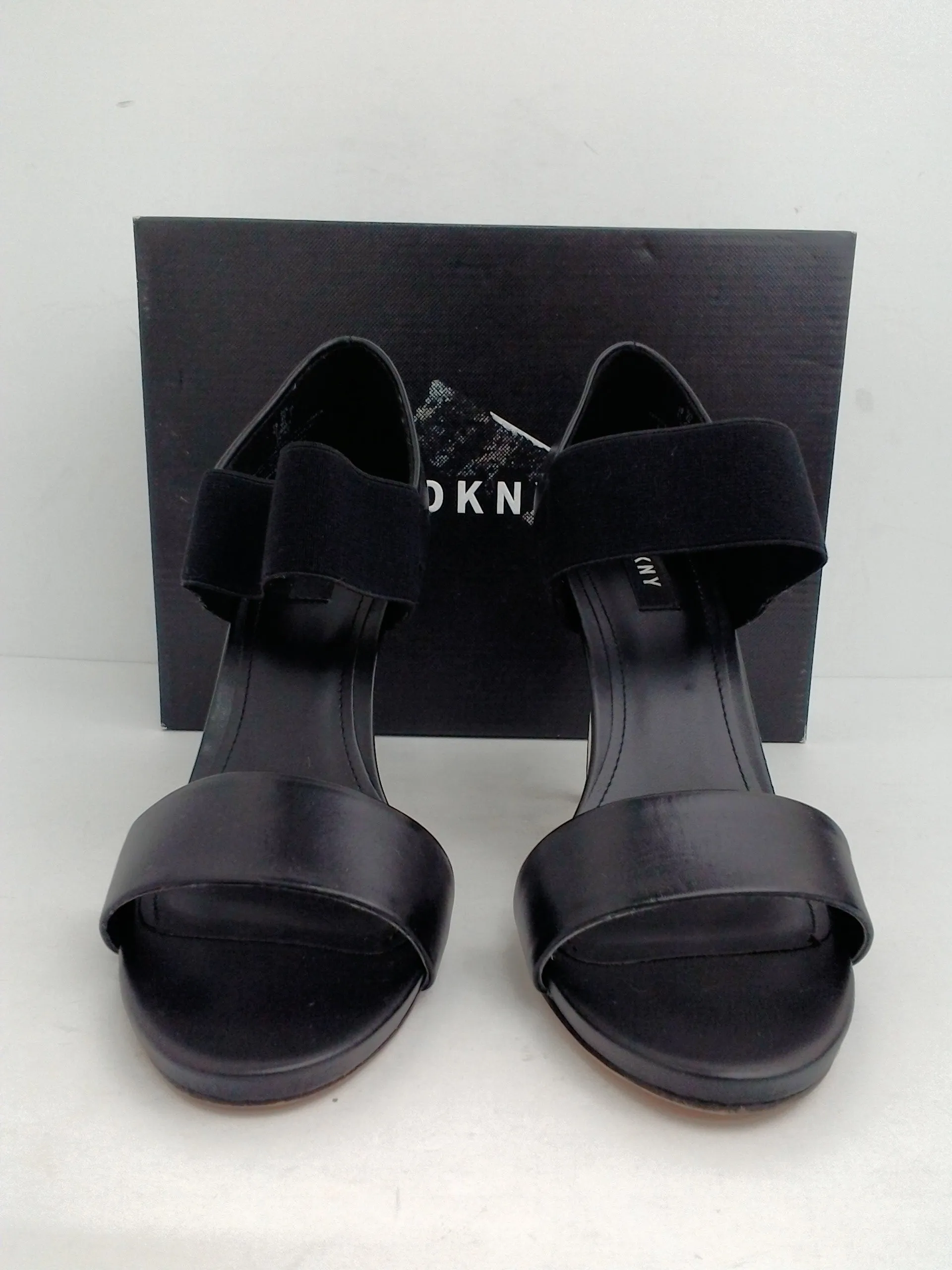 DKNY Women's Iva Black Leather Sandal Size 9.5