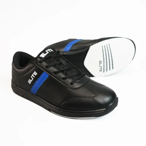 ELITE Men's Black/Royal Basic Athletic Lace Up Bowling Shoes with Universal Sliding Soles for Right or Left Handed Bowlers