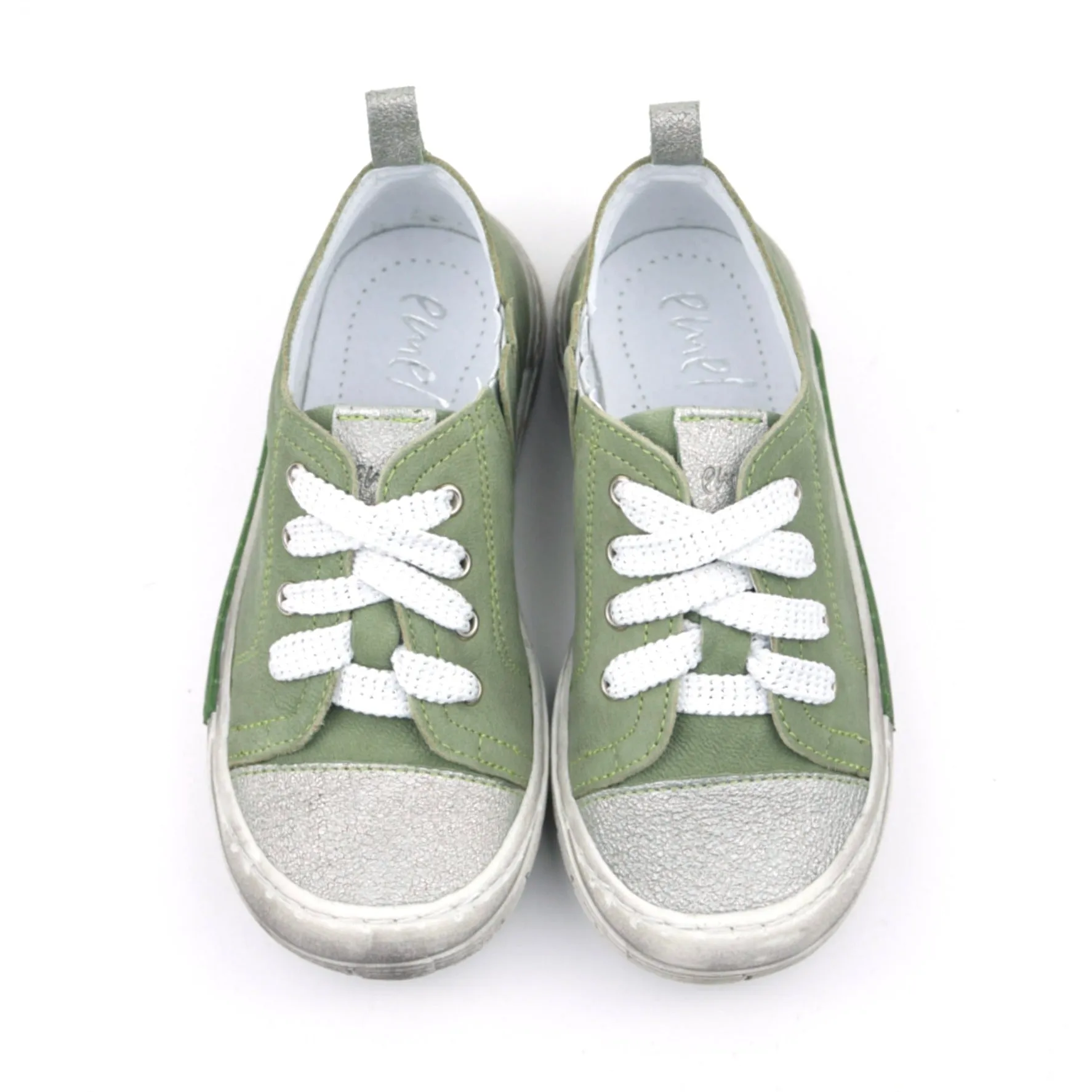 Emel Low Lace Up Trainers - Green (2592-12)