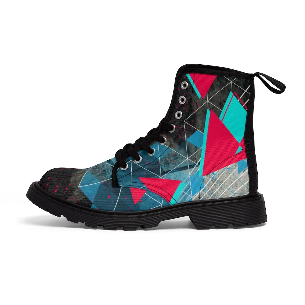 Geometric abstract Men's Canvas Boots