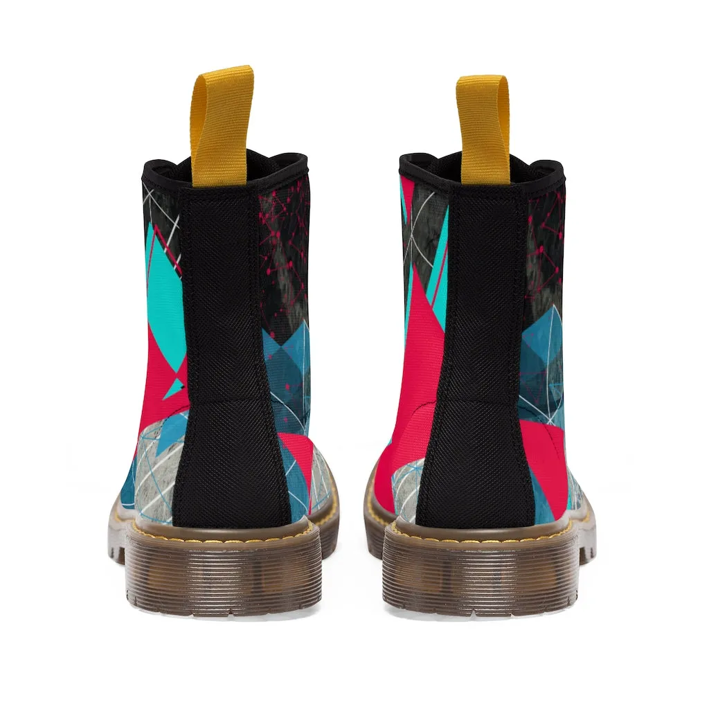 Geometric abstract Men's Canvas Boots