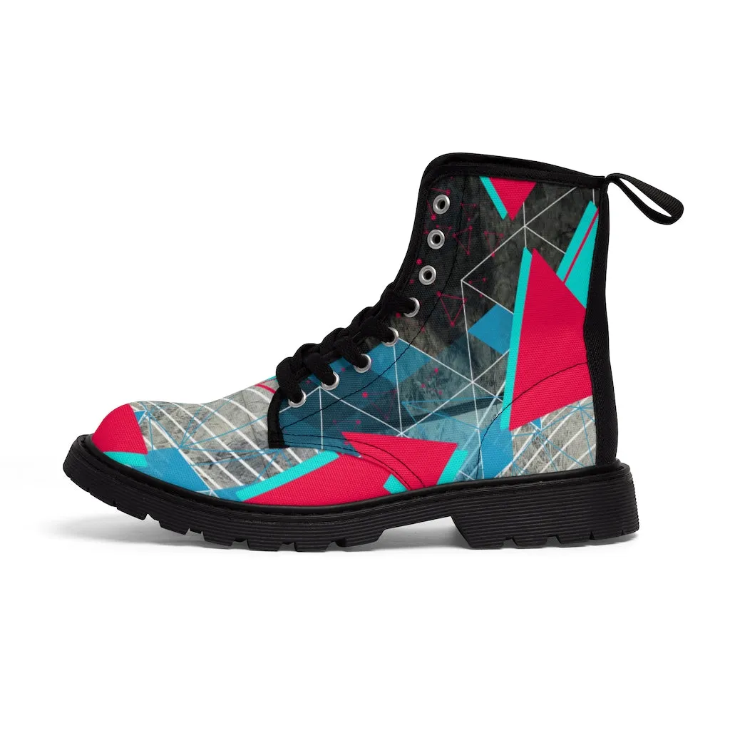 Geometric abstract Men's Canvas Boots