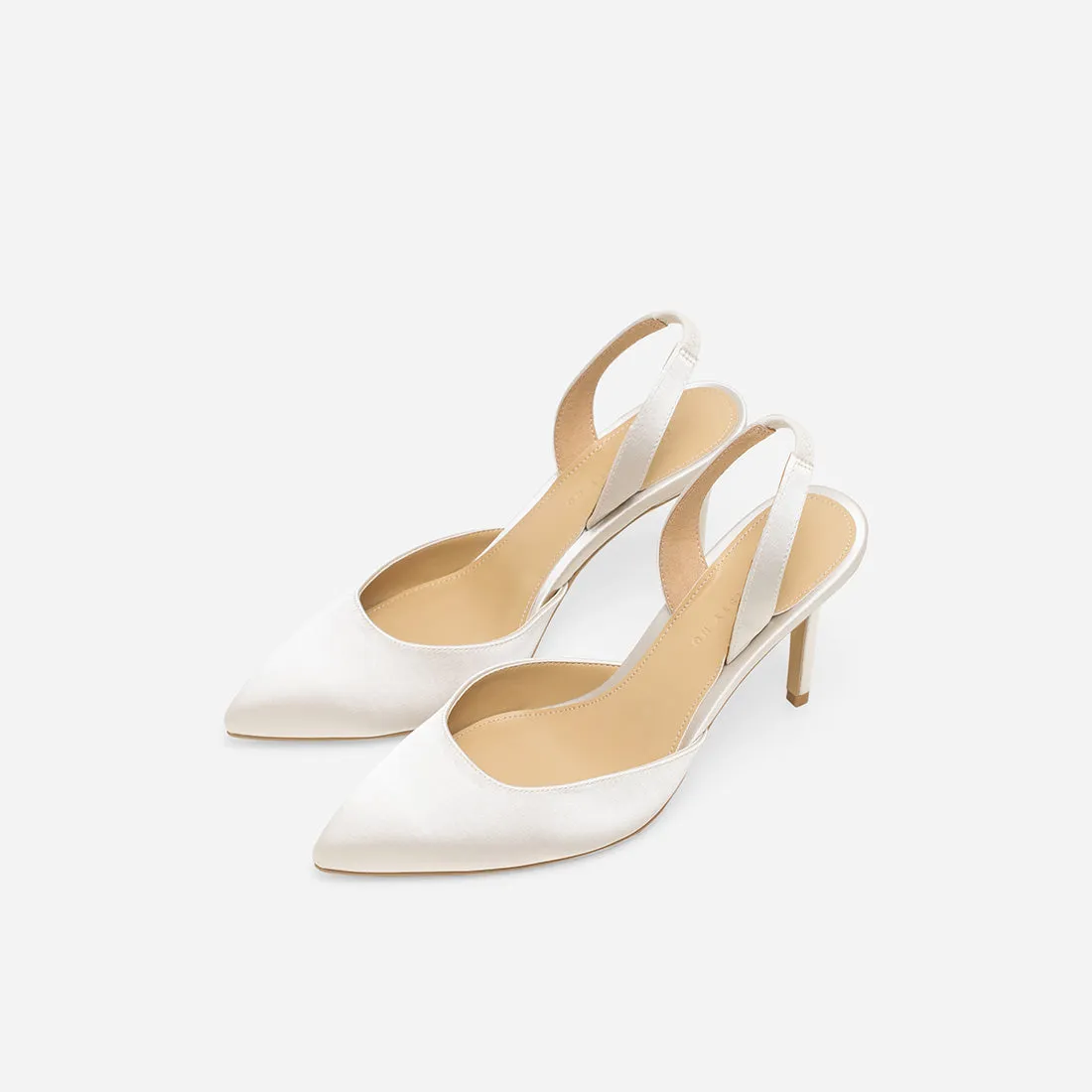 Hebe Satin Slingback Pumps