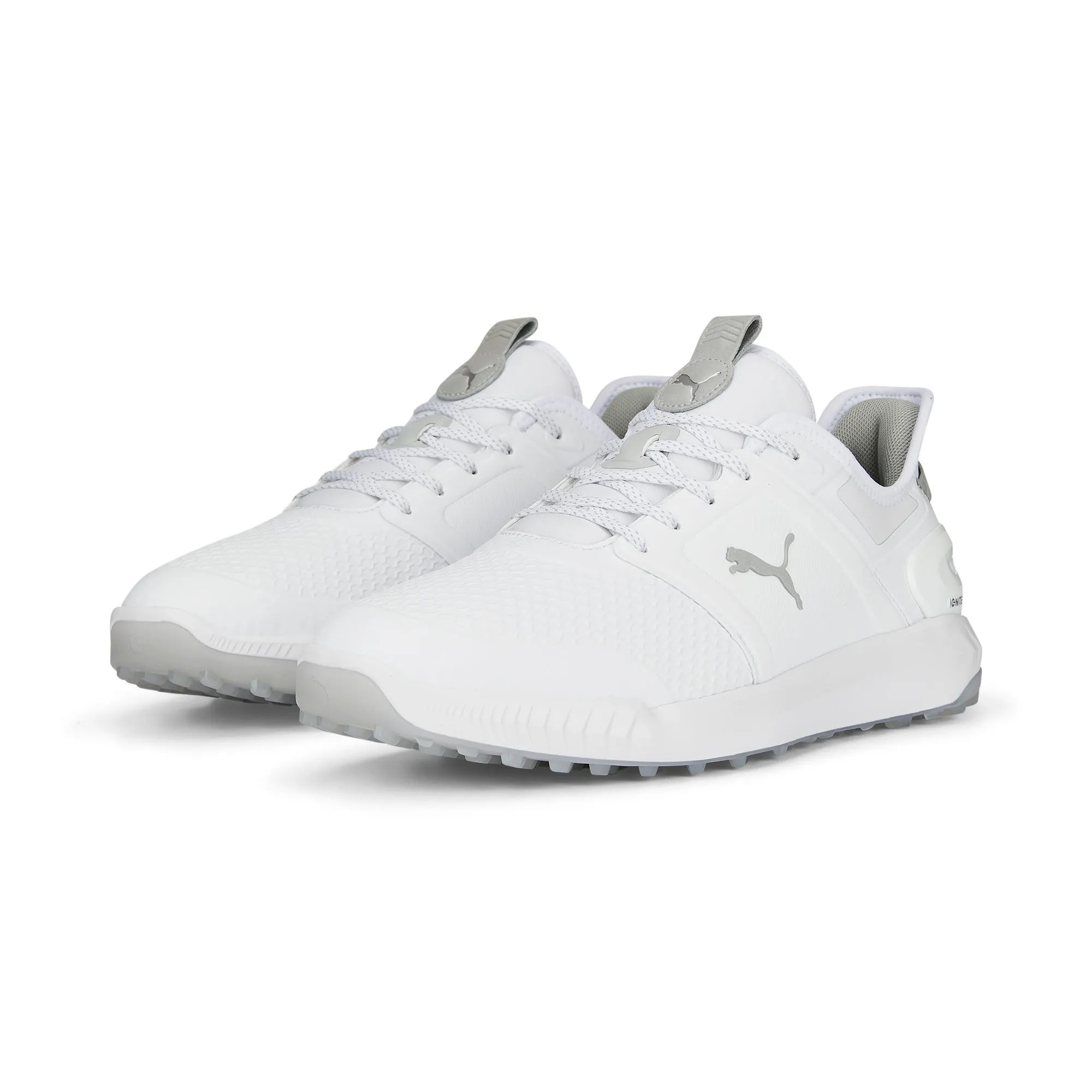 IGNITE ELEVATE Wide Spikeless Golf Shoes | Puma White / Puma Silver