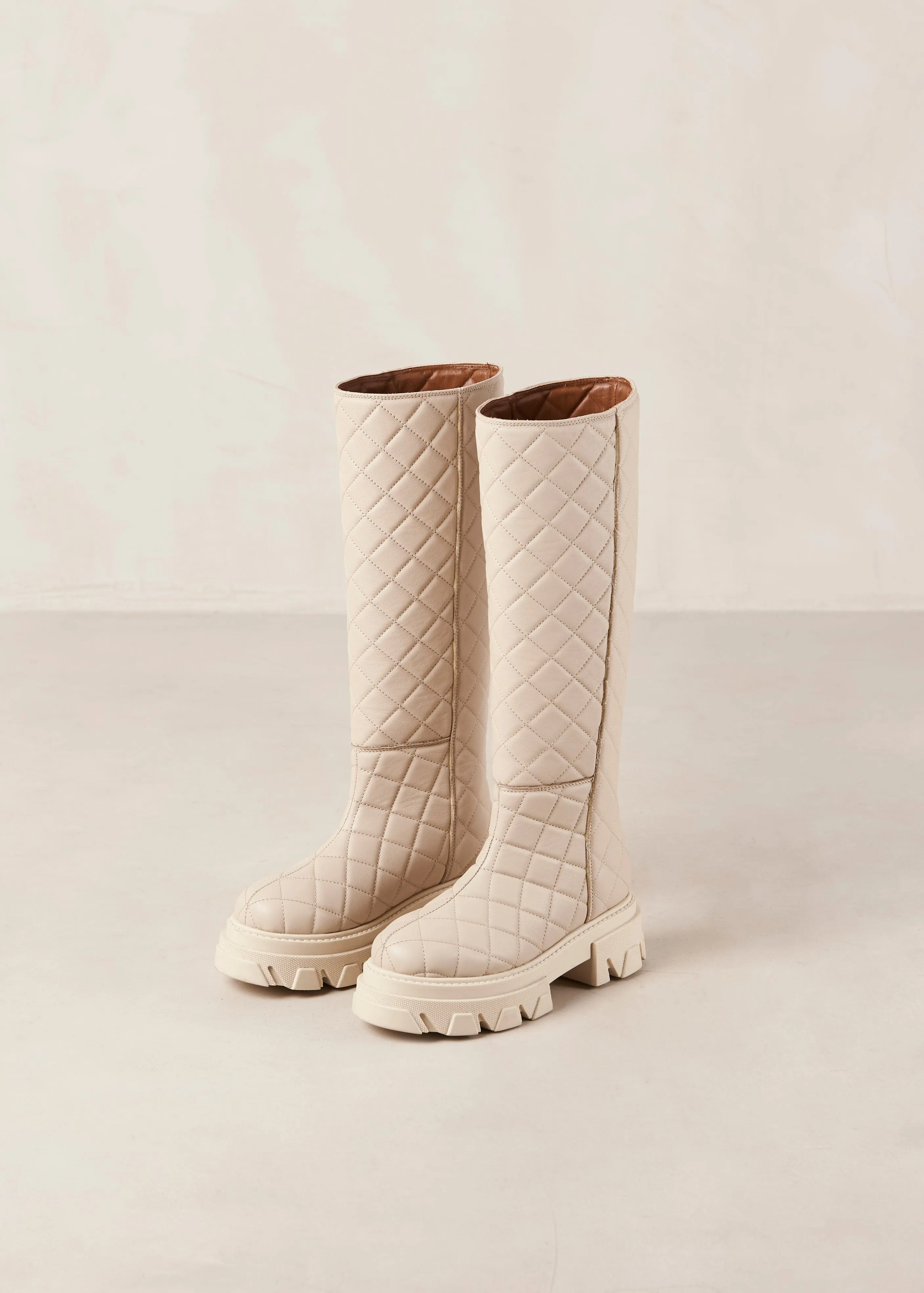 Katiuska Goal Digger Cream Leather Boots