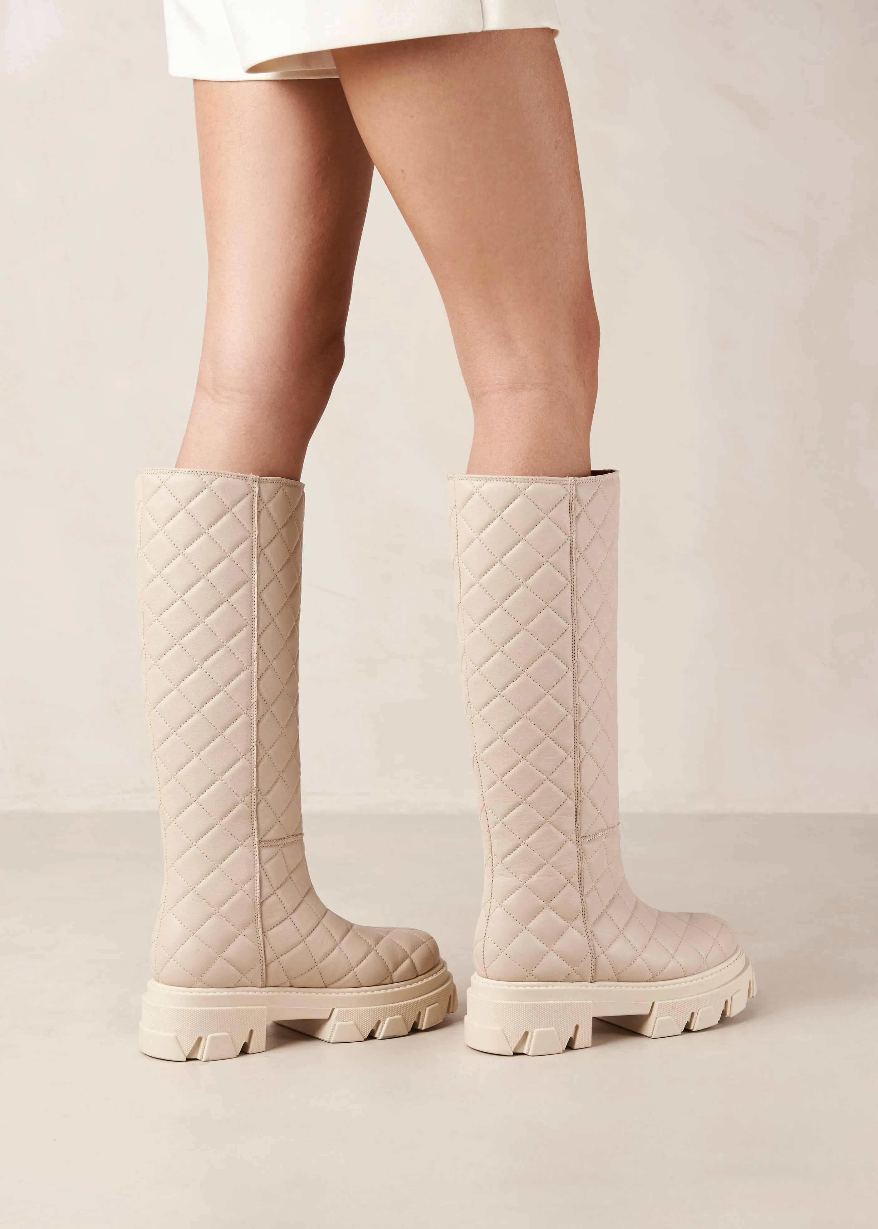 Katiuska Goal Digger Cream Leather Boots