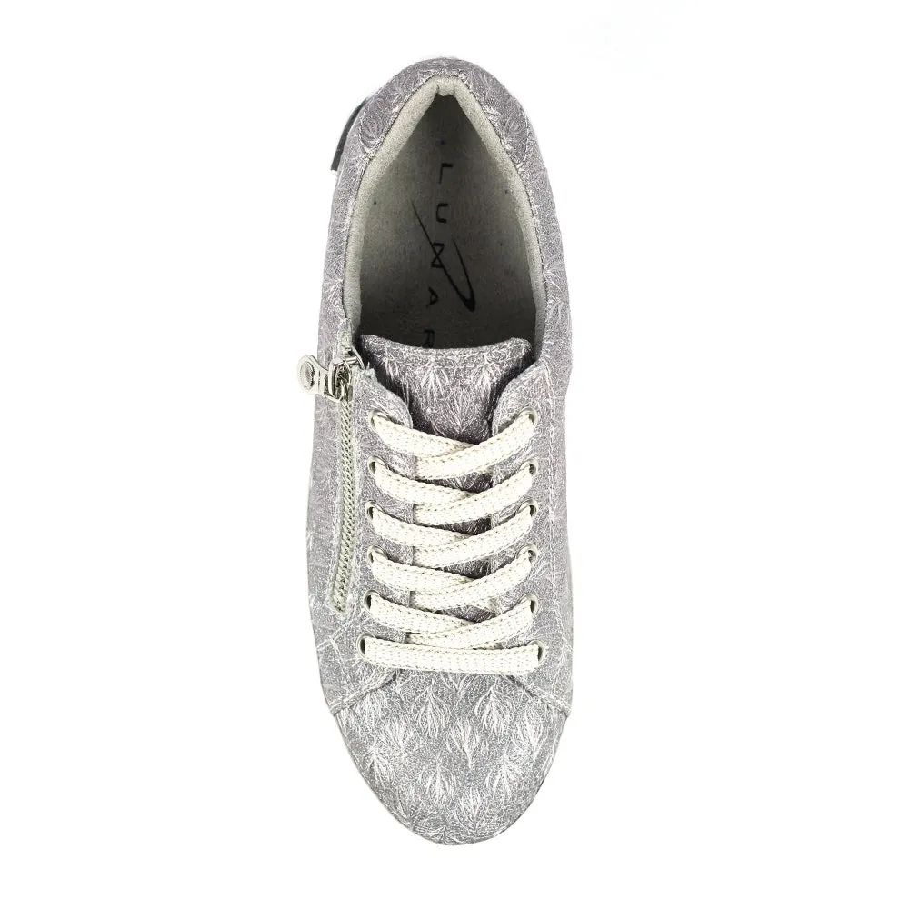 Ladies Lunar Shoes Layne Trainer Pewter Laced side zip sale