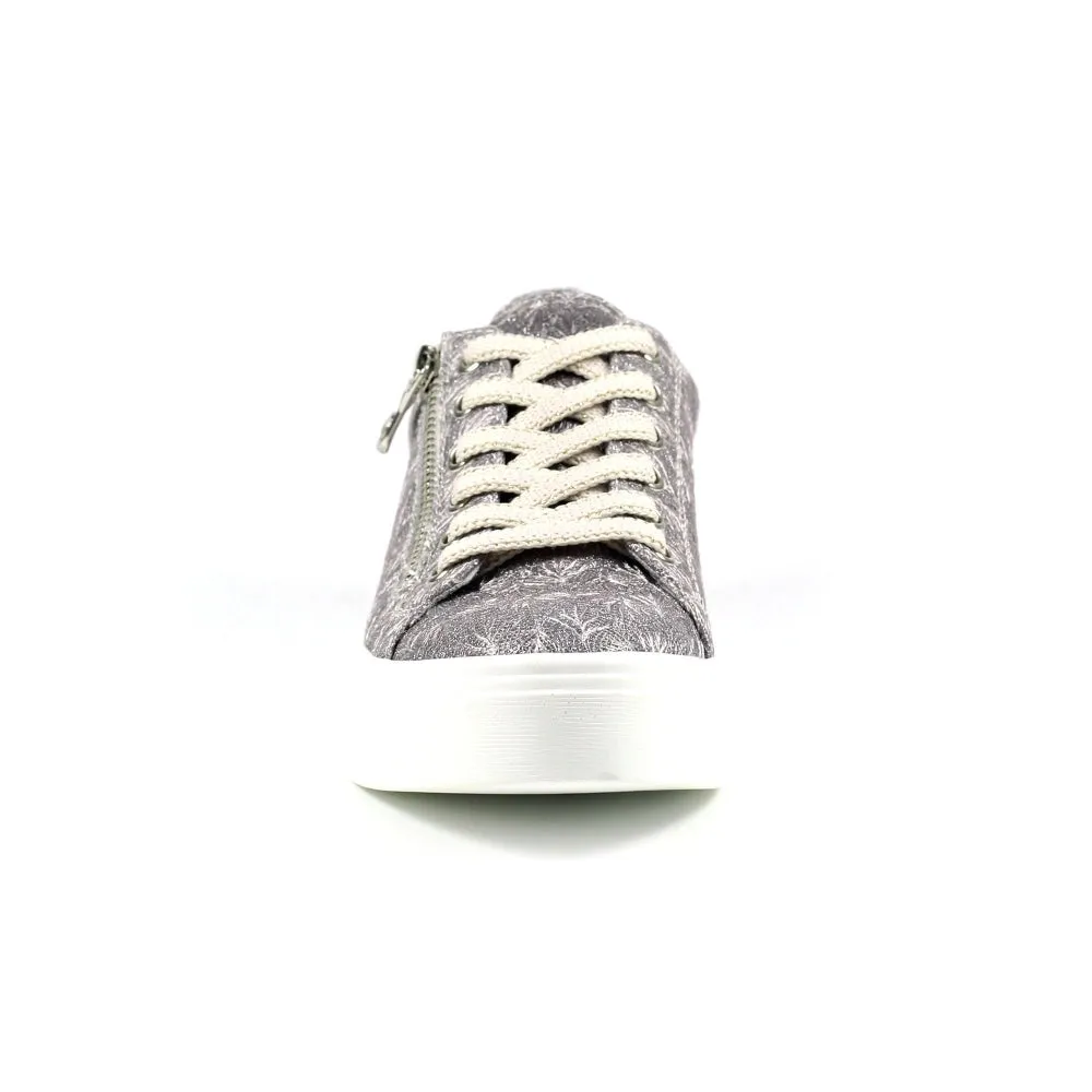 Ladies Lunar Shoes Layne Trainer Pewter Laced side zip sale