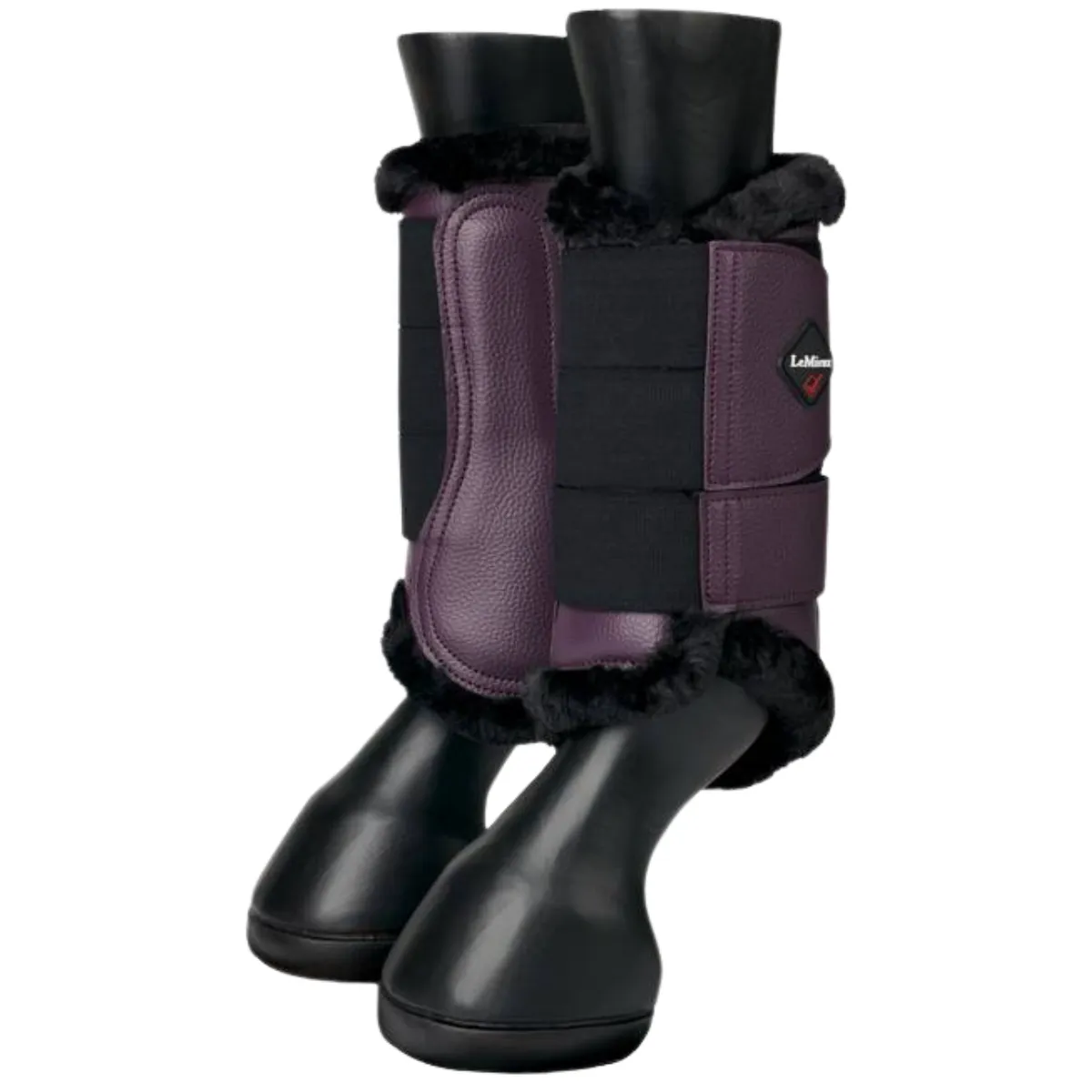 LeMieux Fleece Lined Brushing Boots in Fig - Large