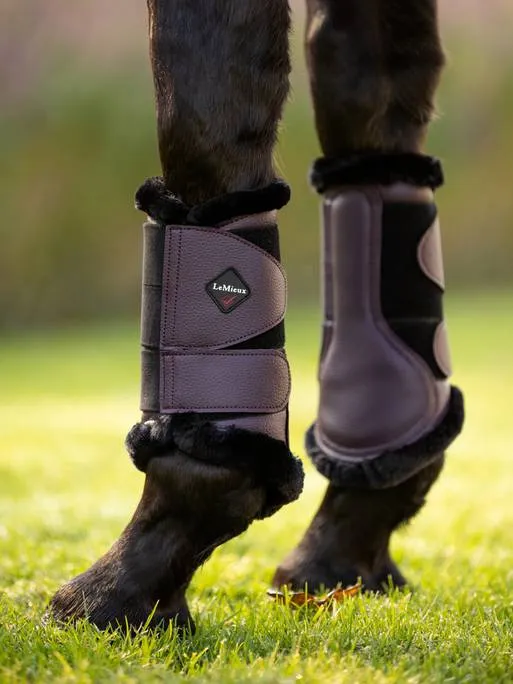 LeMieux Fleece Lined Brushing Boots in Fig - Large