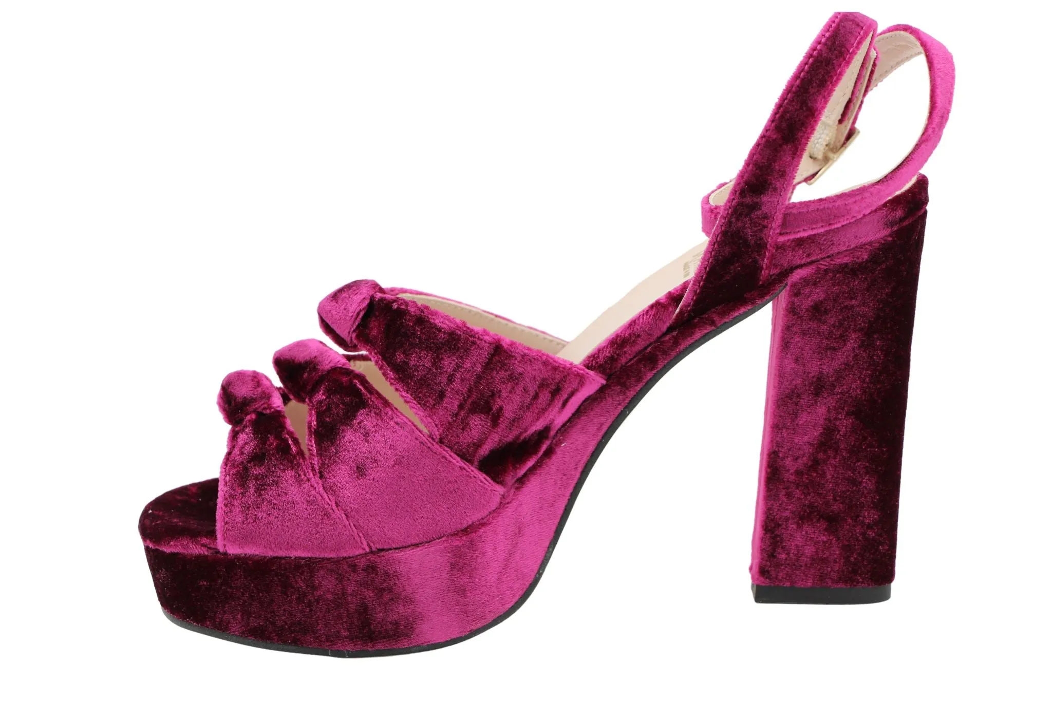 MARIAN Raspberry Crushed Velvet Platform Sandal 55805