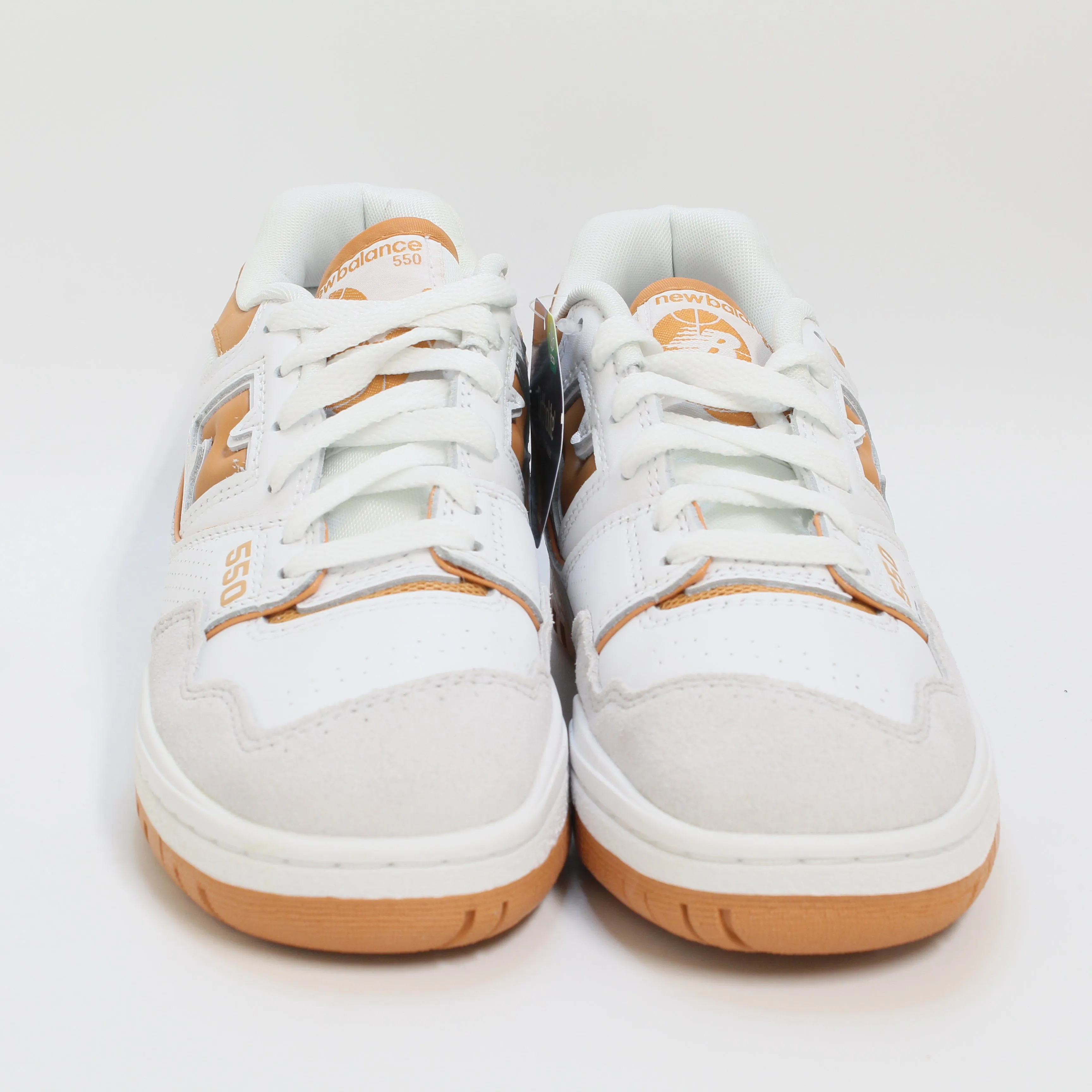 New Balance BB550 White Orange Grey Trainers