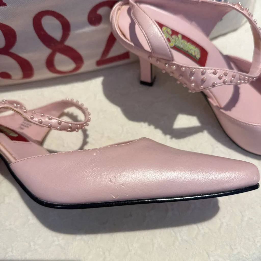 New! Salsero Pearl Pink Slingbacks (slight damage) Size 7W