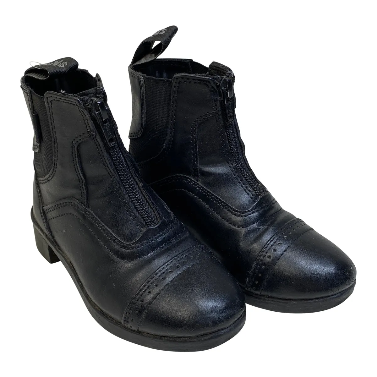 Saxon Syntovia Zip Paddock Boots in Black - Children's 10