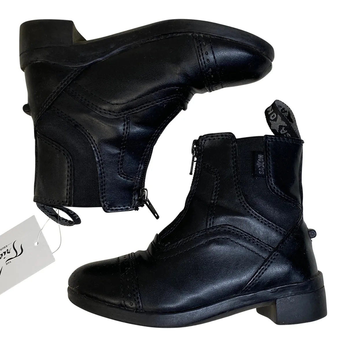 Saxon Syntovia Zip Paddock Boots in Black - Children's 10