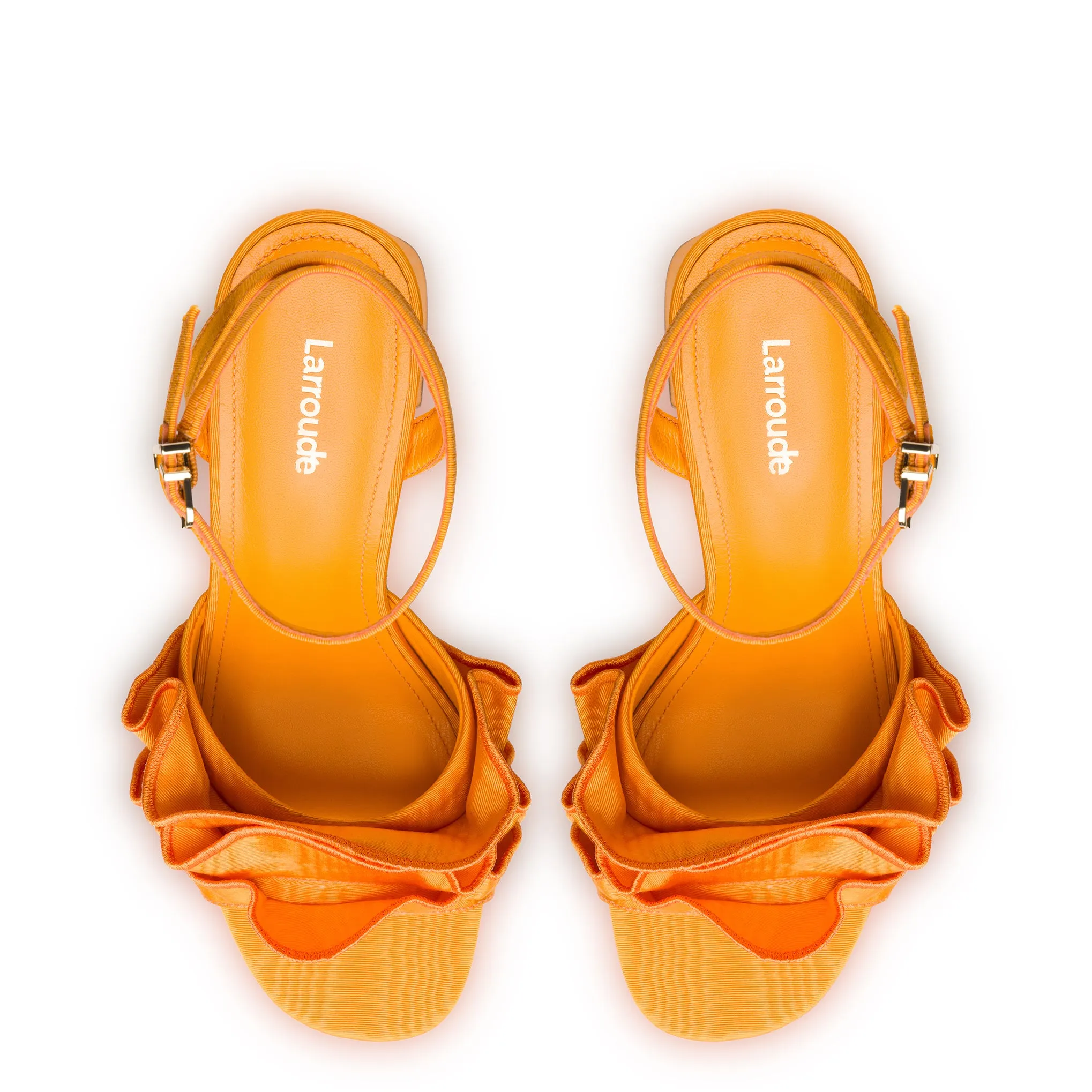 Selena Ruffle Sandal In Mango Fabric