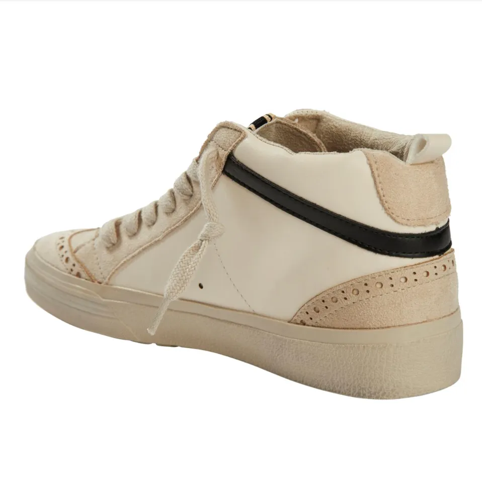 SHUSHOP Paulina White Mid Top Sneaker