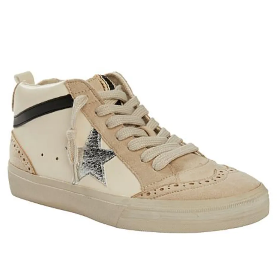 SHUSHOP Paulina White Mid Top Sneaker