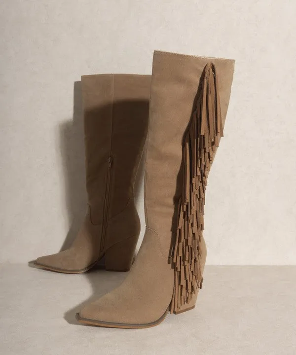 SOMEWHERE OUT WEST - Knee-High Fringe Boots