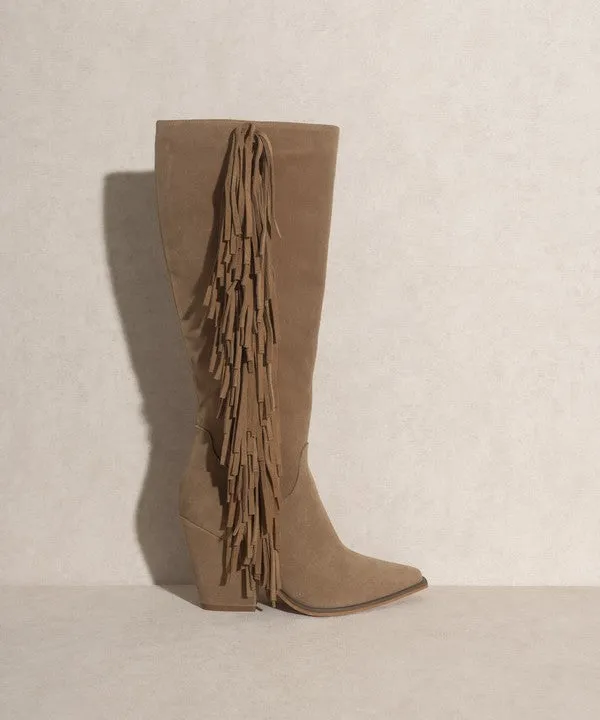 SOMEWHERE OUT WEST - Knee-High Fringe Boots