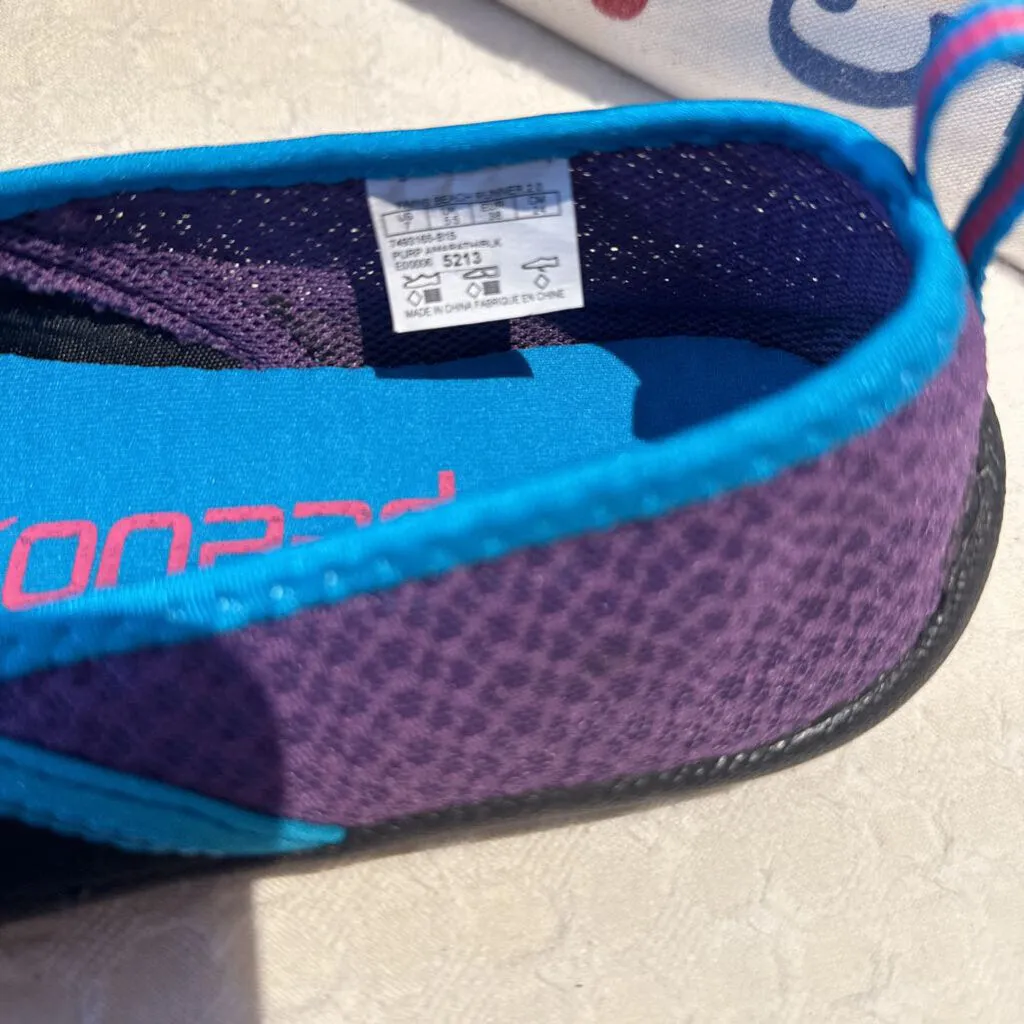 Speedo Beach Runner Aqua/Purple Slip On Water Shoes Size 7