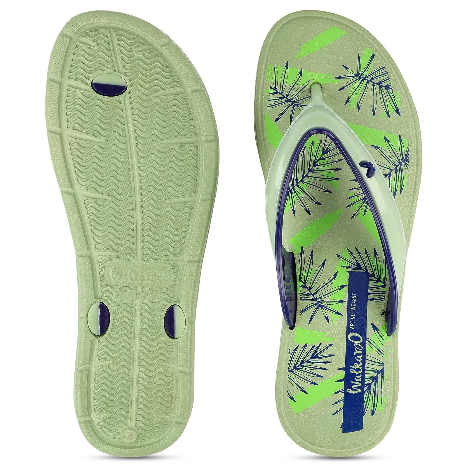 Walkaroo Womens Flip Flop  - WC4857 Green Blue