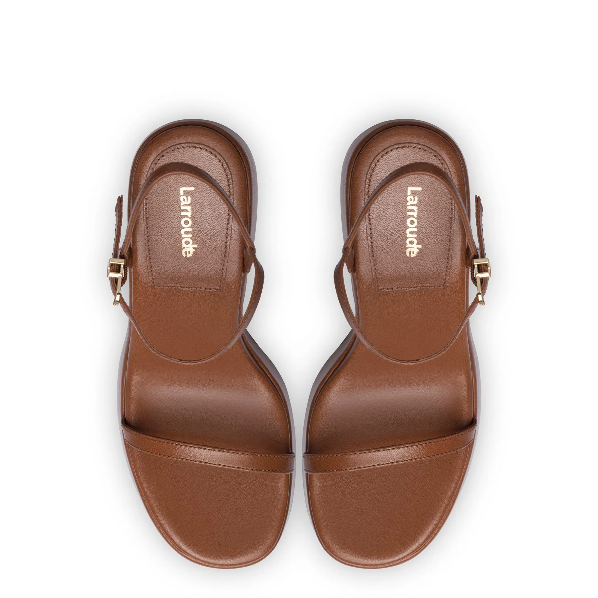 Wanda Platform Sandal In Caramel Leather