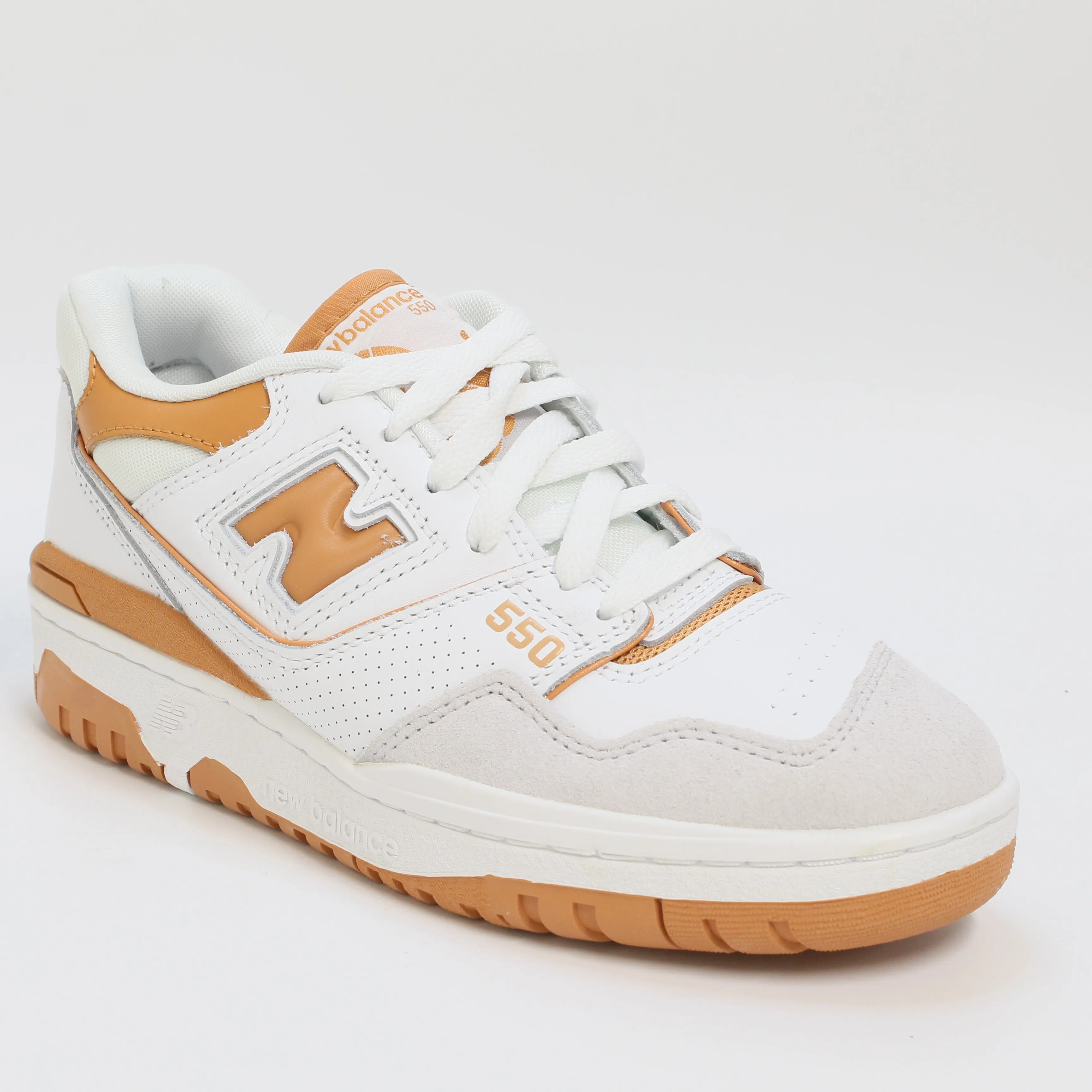 Womens New Balance BB550 White Orange Grey Trainers